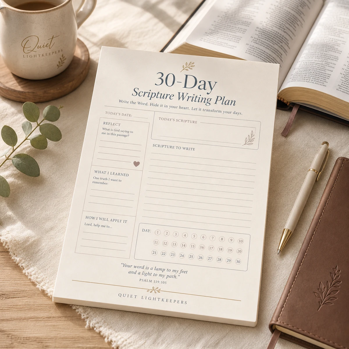 30-Day Scripture Writing Plan — Write the Word, one verse a day